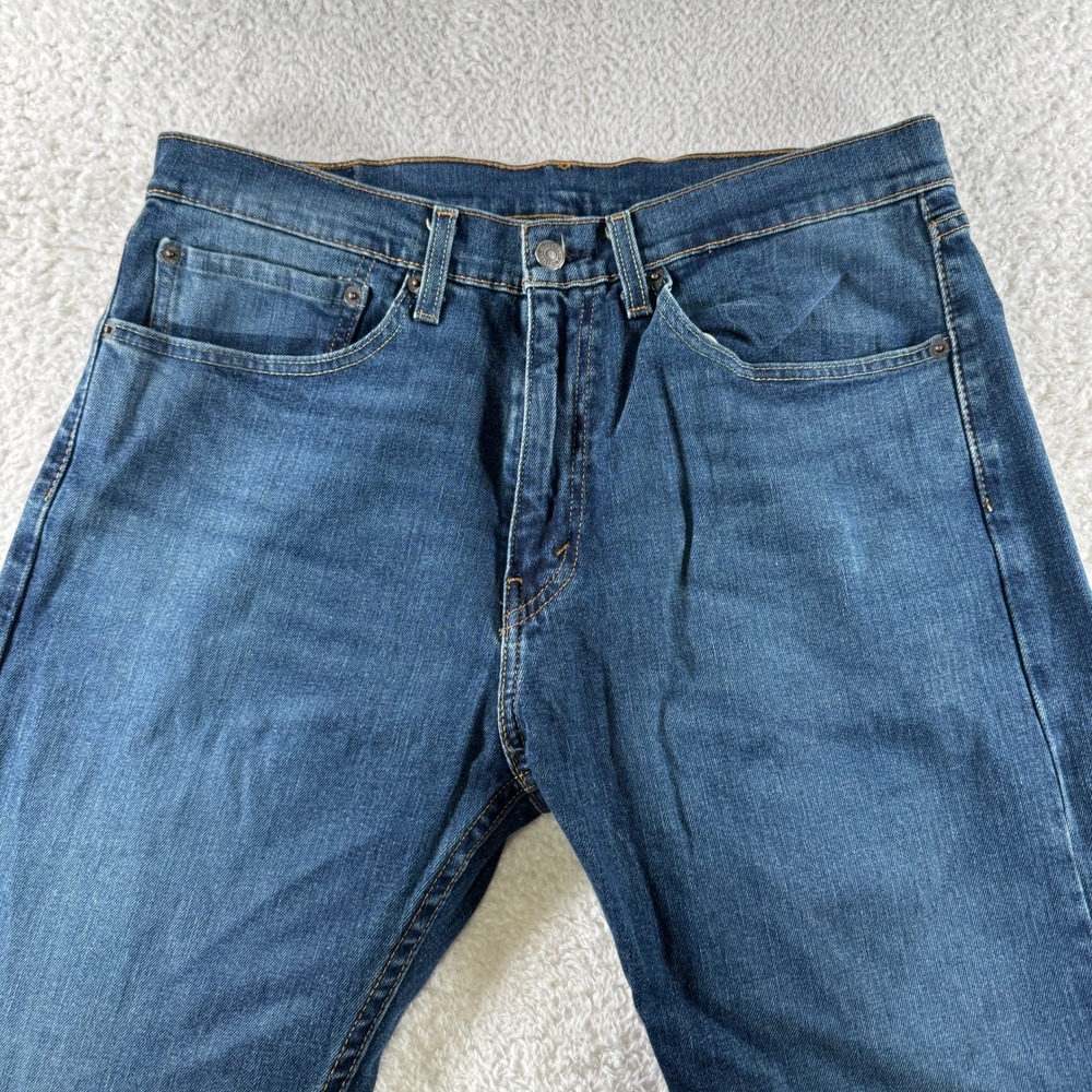 Men's Size 34x32 Levi 505 Regular Fit Denim Blue Jeans Medium Wash Clean - Picture 5 of 11